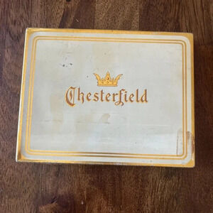 VINTAGE COLLECTIBLE EMPTY CIGARETTE TIN CHESTERFIELD FLAT 50 LIGGETT & MYERS